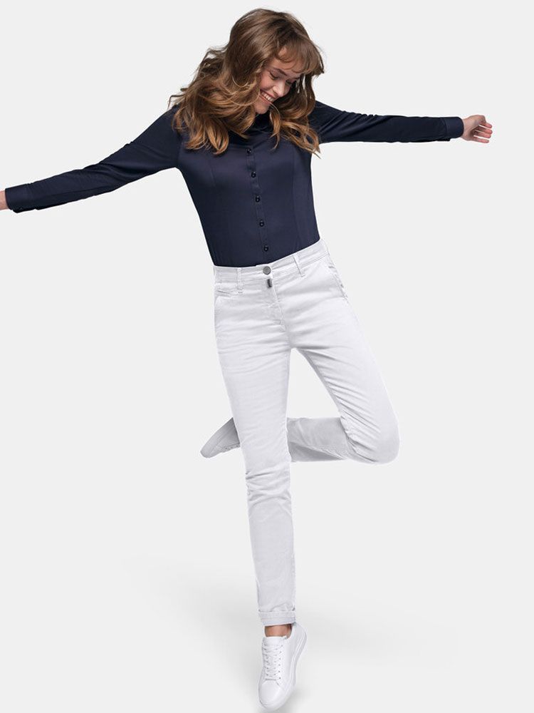 Damen Chinohose Weiß