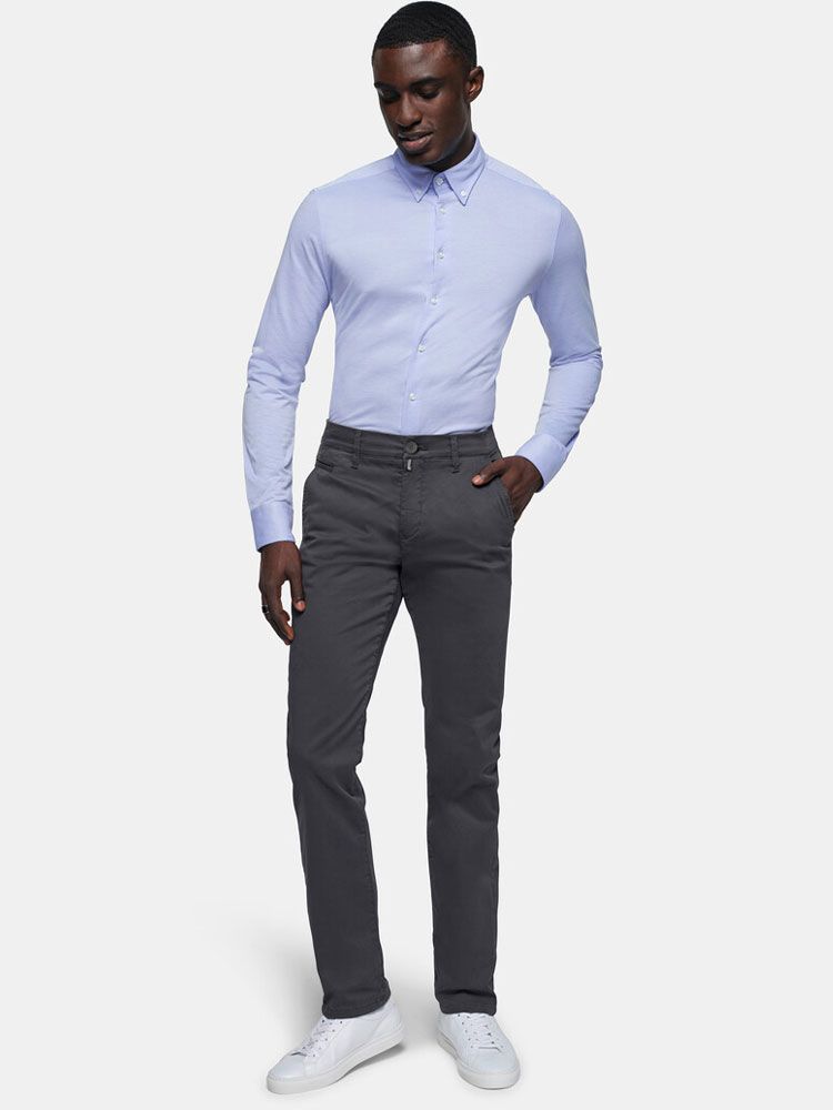 Herren Chinohose Karbongrau