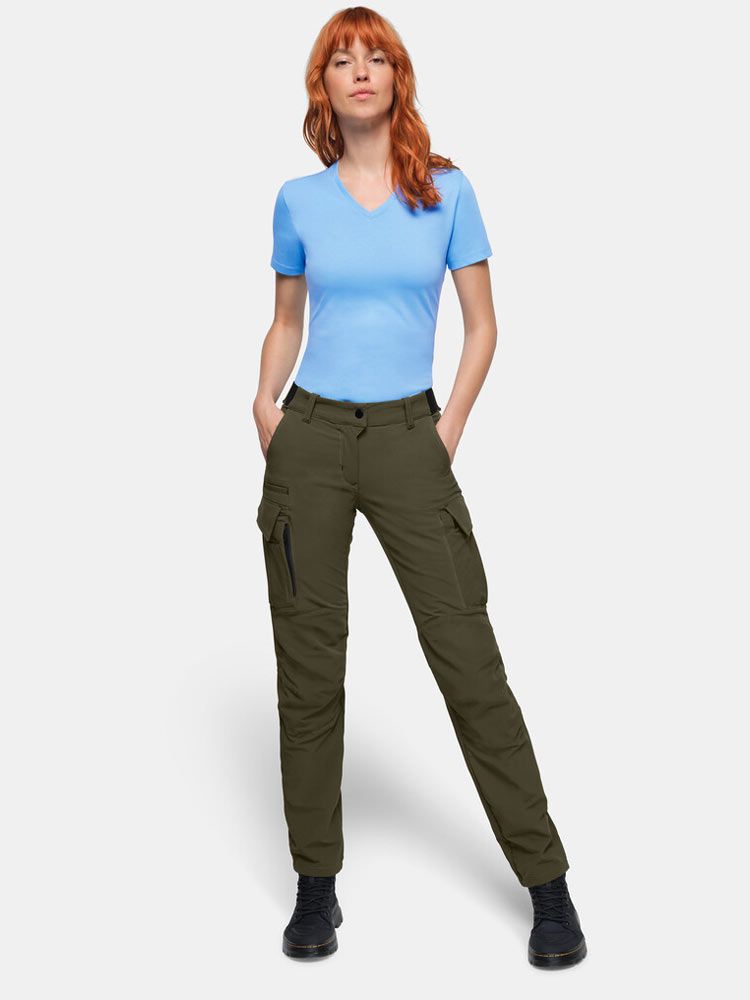 Stretch Arbeitshose Damen in Olivgrün – elastisch, robust, ideal für Gartenbau & Outdoor-Einsätze