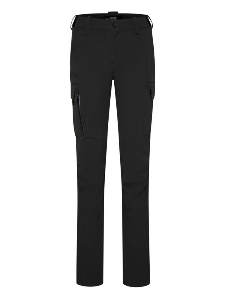 Arbeitshose Damen Stretch in Schwarz von HAKRO mit Cargotaschen und ergonomischer Passform