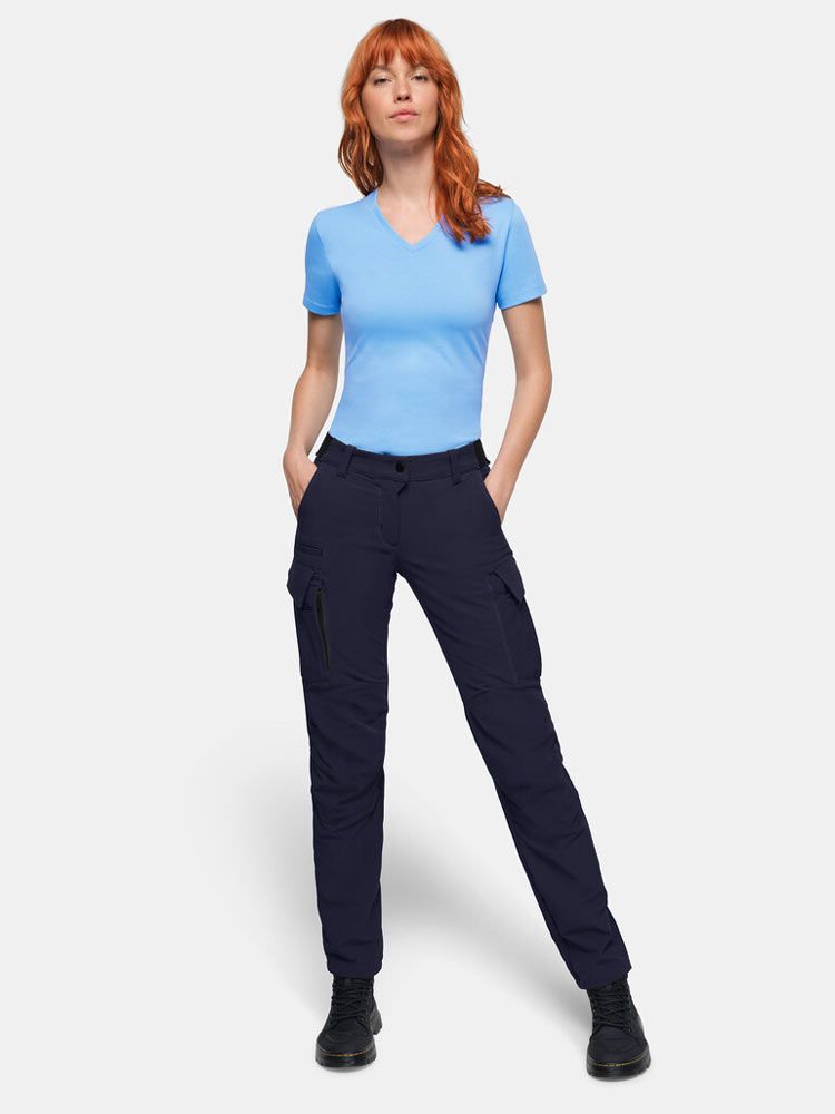 Dunkelblaue Damen Funktionshose  Cargo Stretch