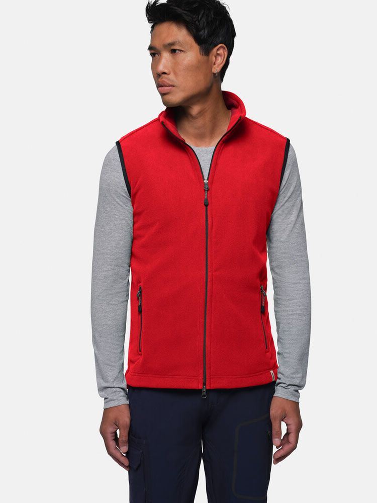 Fleeceweste Herren Rot – ärmellose Microfleece Weste, atmungsaktiv & bestickbar