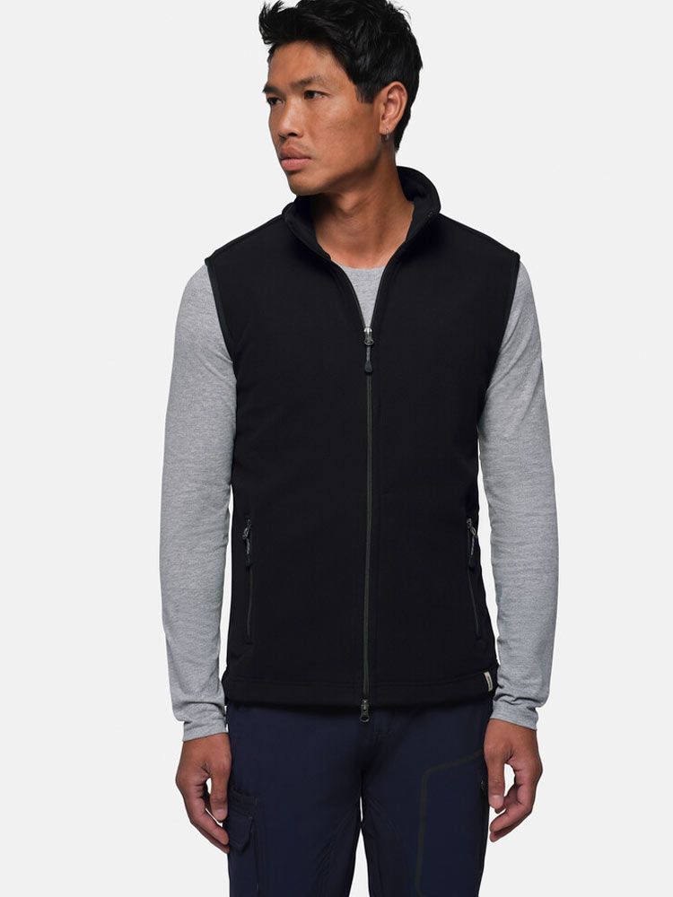 Fleece Weste Herren Schwarz – ärmellose Microfleece Weste, neutral & bestickbar