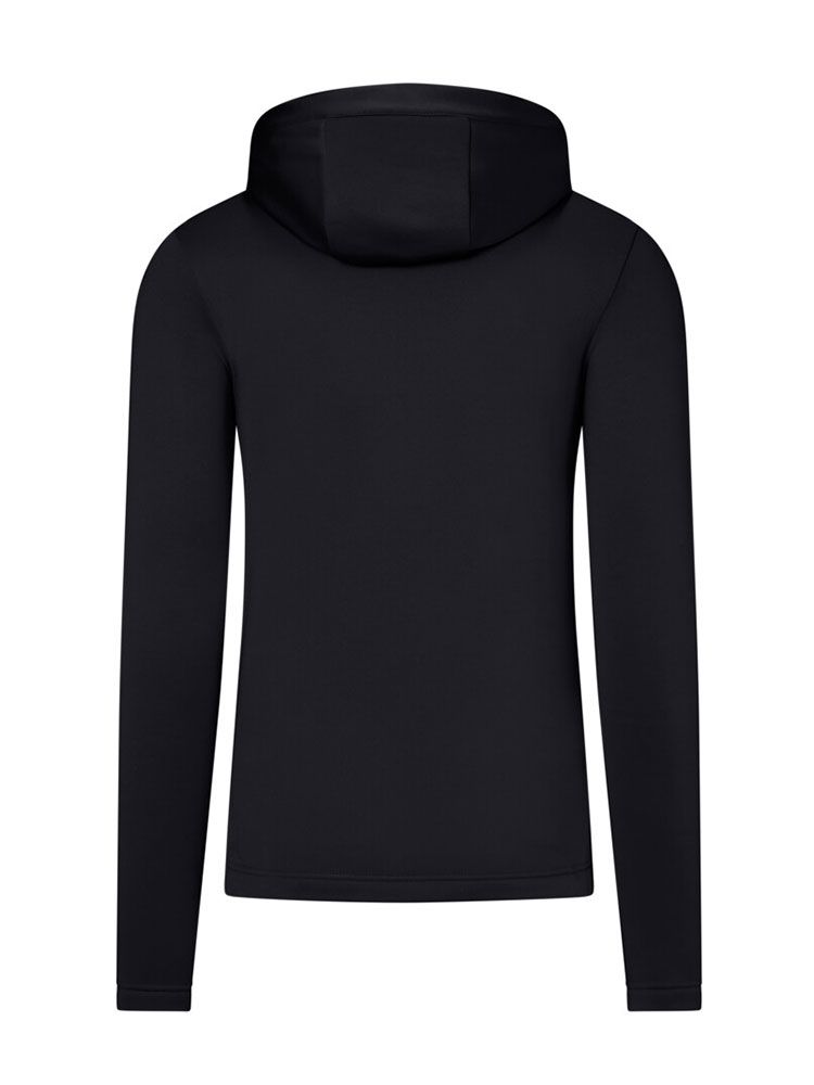 Leichte schwarze Kapuzenjacke aus Interlock-Fleece für Herren – ideal für Arbeit & Beruf