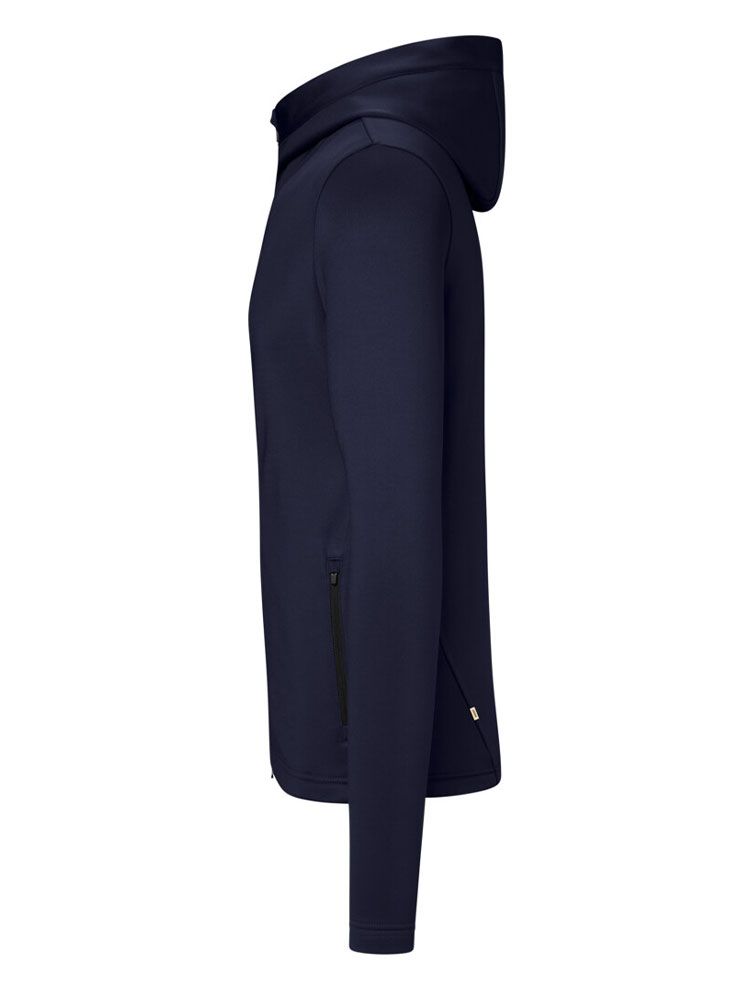 Leichte Kapuzenjacke Herren in Dunkelblau aus Interlock-Fleece – ideal für Beruf, Technik & Freizeit