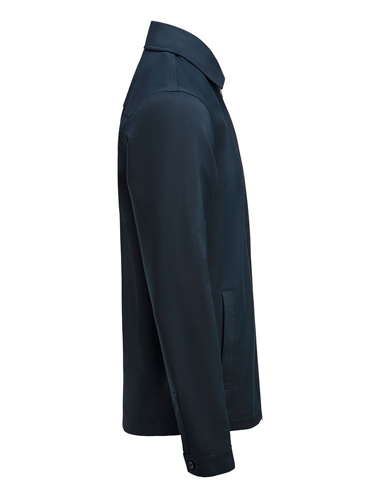 Herren Overshirt Dunkelblau mit Zwei-Wege-Reißverschluss