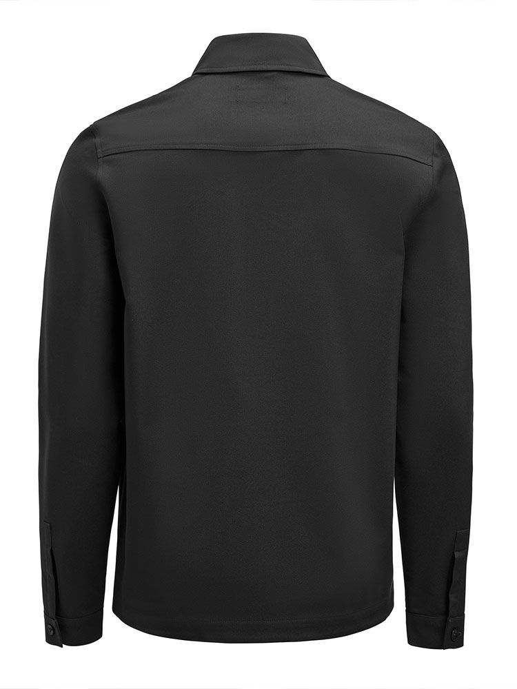 Herren Overshirt Schwarz mit Zwei-Wege-Reißverschluss