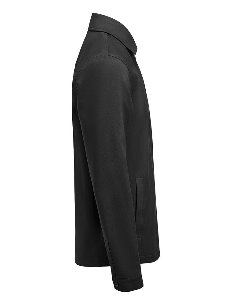 Herren Overshirt Schwarz mit Zwei-Wege-Reißverschluss