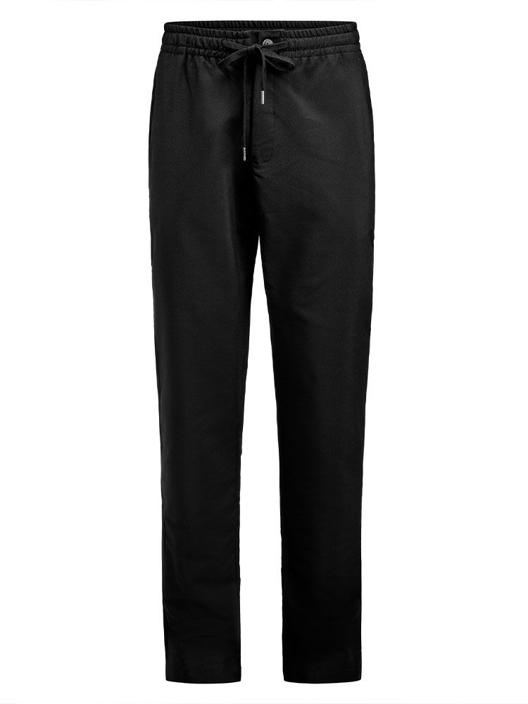 Business Casual Hose Herren Schwarz mit Kordelzug