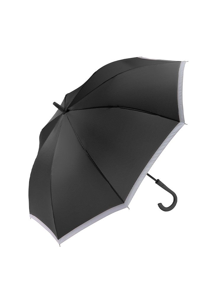 Schwarzer Stockschirm STRIKE 102 cm Ø – ideal als Regenschirm schwarz mit Logo