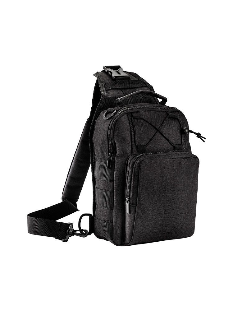 „Crossbody Bag schwarz – Bodybag mit Reißverschluss und Schultergurt, 5 l Volumen“