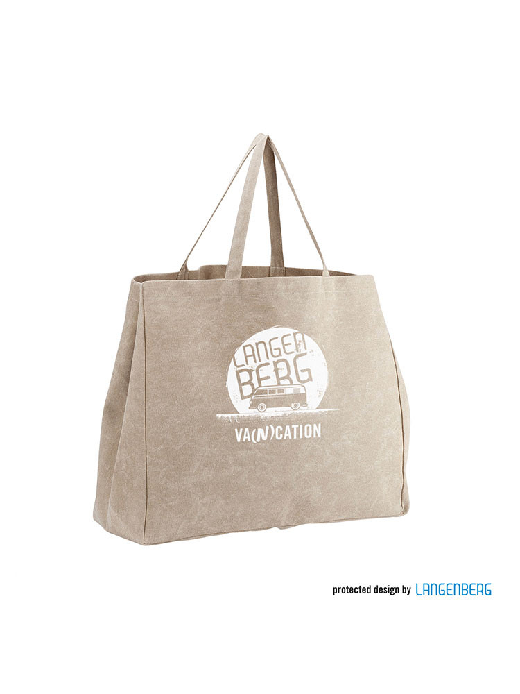 Große Strandtasche beige 75 l – wasserabweisend, robust, mit Logo bedruckbar