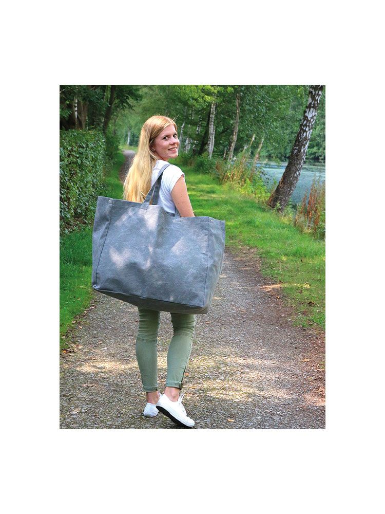 Große Badetasche 75 l – Strandtasche mit Magnetverschluss und Tragegriffen aus Polyester-Canvas