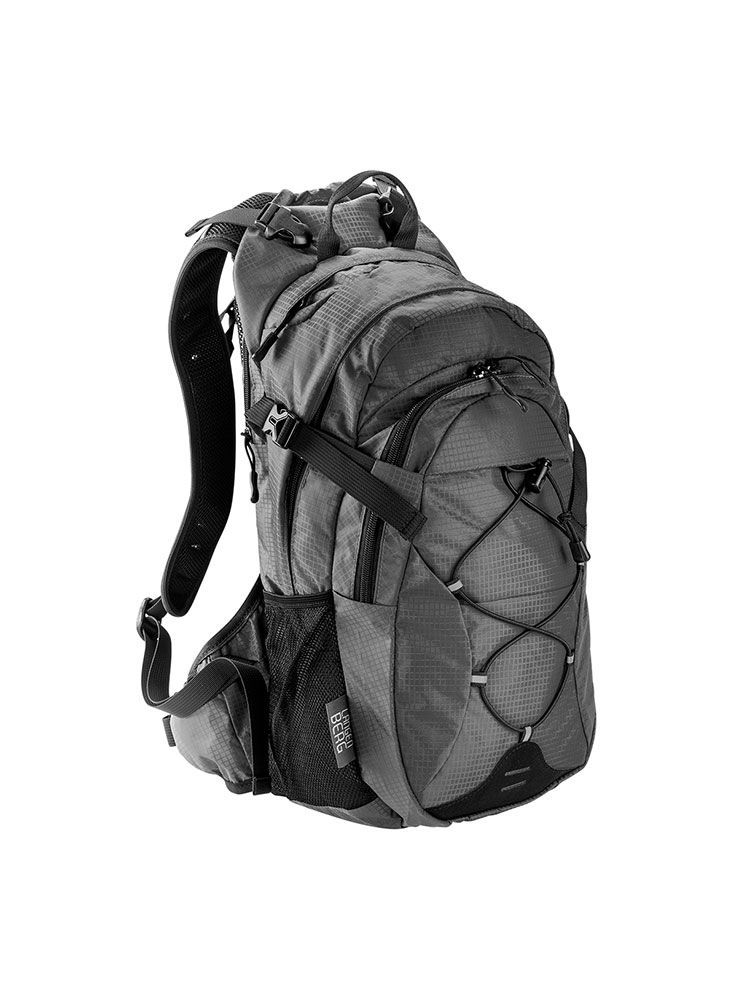 Rucksack grau 18 l – leichter Tagesrucksack aus Ripstop mit Steckverschluss