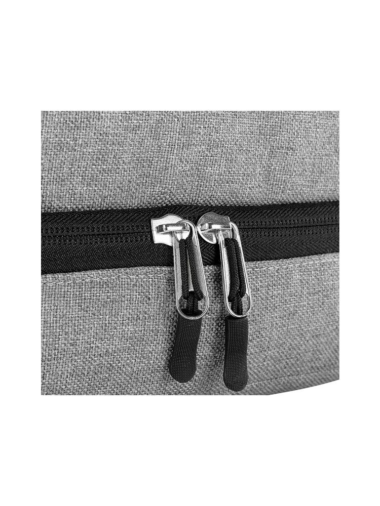 kulturbeutel grau mit reißverschluss und seitlicher trageschlaufe 3 liter