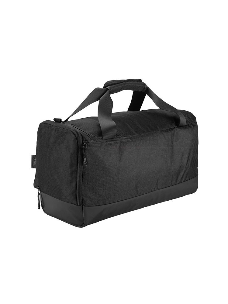 Schwarze Sporttasche 42L mit Schuhfach, Schultergurt und Tragegriffen aus 600D Polyester Ripstop