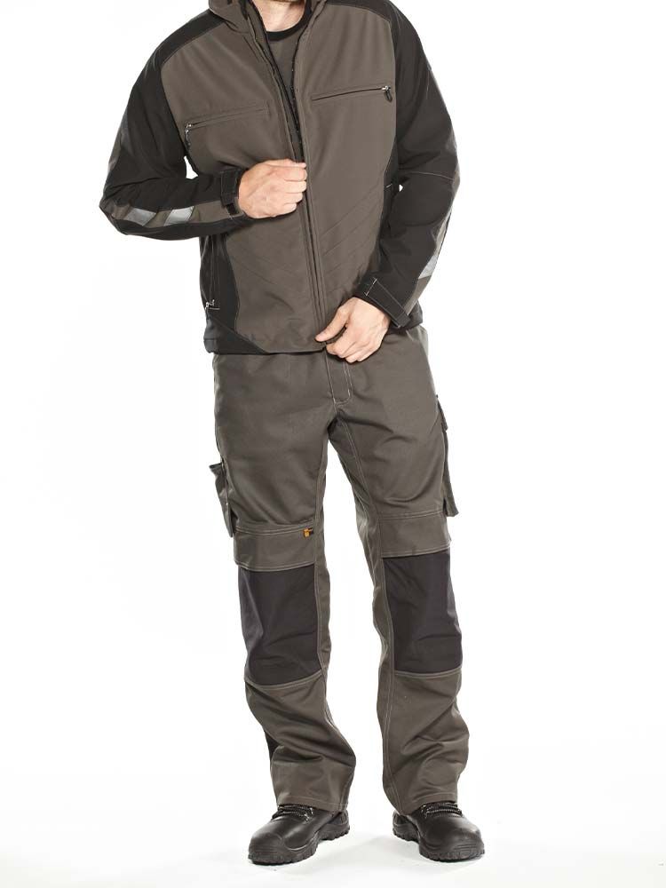 Arbeitshose Herren Mascot in Grau mit Knietaschen und robusten Nähten für Handwerk und Bau