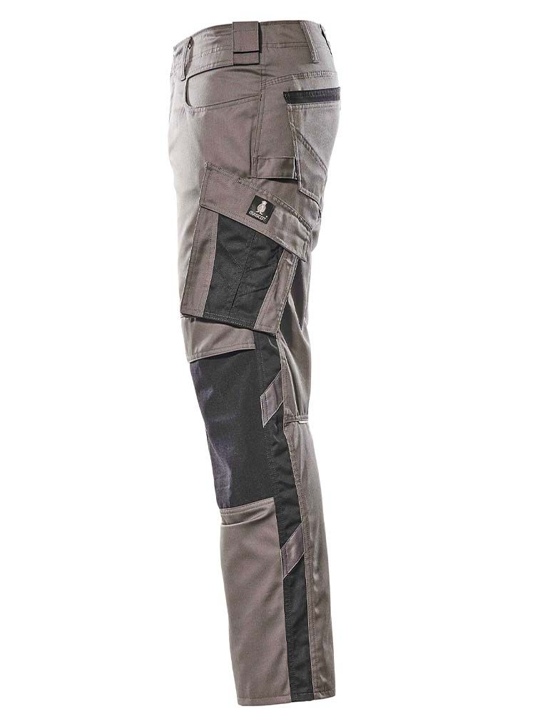 Arbeitshose Herren Mascot in Grau mit Knietaschen und robusten Nähten für Handwerk und Bau