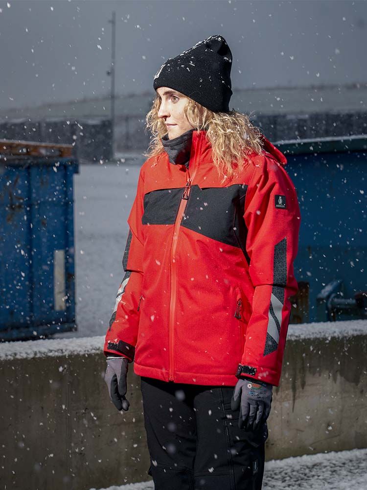 Rote Arbeitsjacke Winter Damen wasserdicht Mascot mit CLIMASCOT®-Isolierung