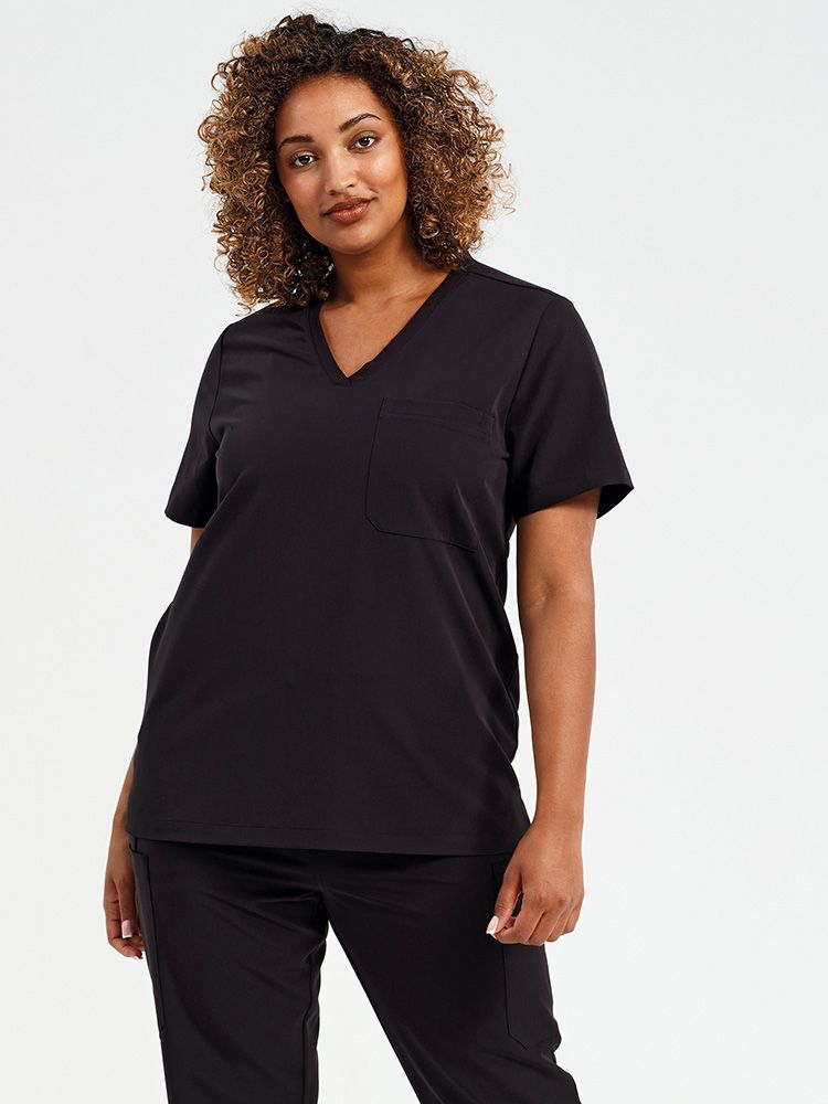 Stretch Kasack Damen Schwarz