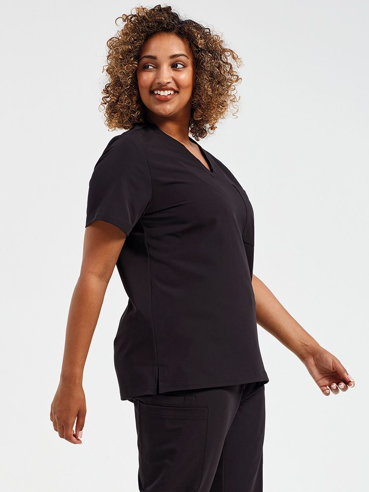 Stretch Kasack Damen Schwarz