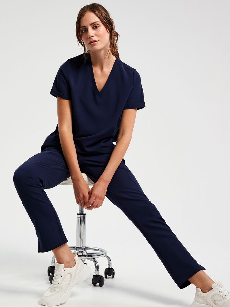 Stretch Kasack Damen Dunkelblau