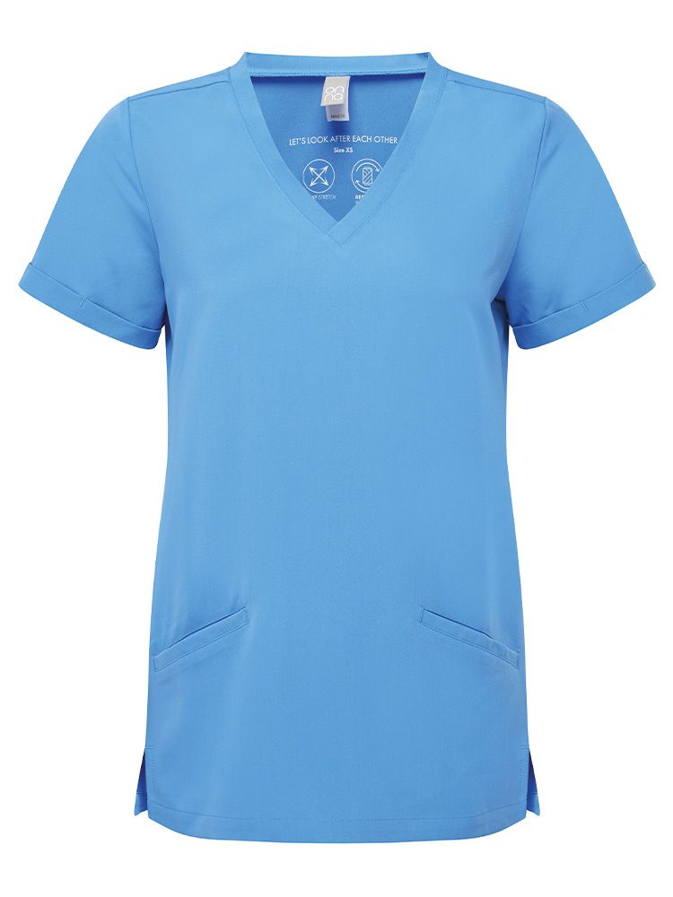 Stretch Kasack Damen Hellblau