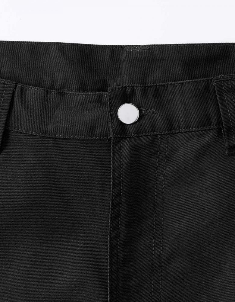 Kurze Arbeitshose Herren in Schwarz mit Taschen und Gummibund – ideal für Sommer, Werkstatt & Bau