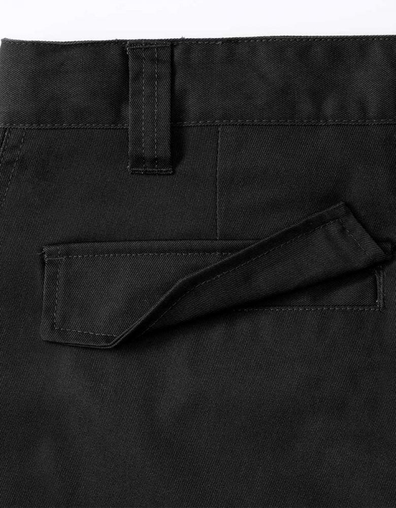 Kurze Arbeitshose Herren in Schwarz mit Taschen und Gummibund – ideal für Sommer, Werkstatt & Bau