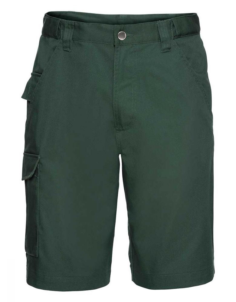 Arbeitshose Herren Kurz in Grün mit Cargotasche und elastischem Bund – ideal für Sommer und Handwerk