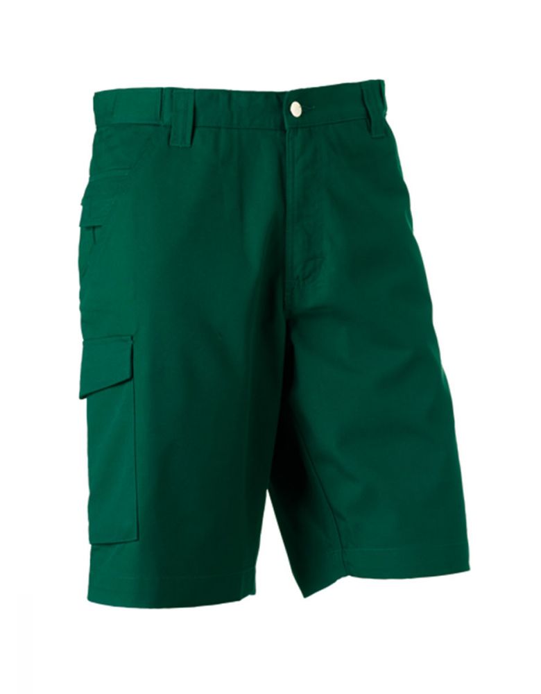 Arbeitshose Herren Kurz in Grün mit Cargotasche und elastischem Bund – ideal für Sommer und Handwerk