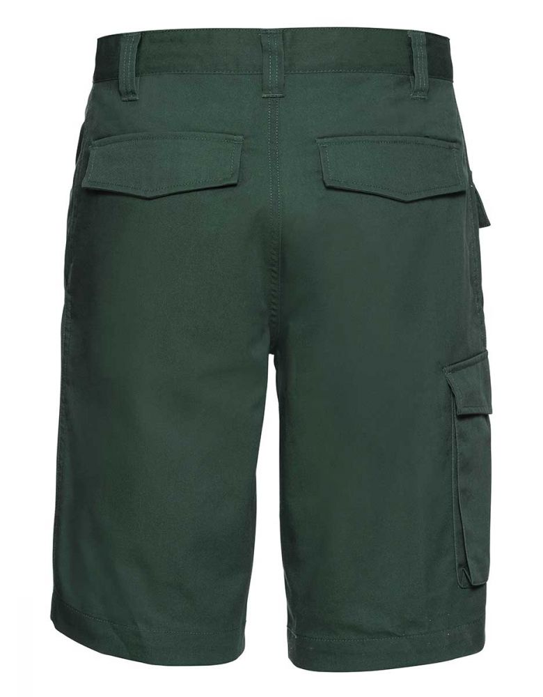 Arbeitshose Herren Kurz in Grün mit Cargotasche und elastischem Bund – ideal für Sommer und Handwerk