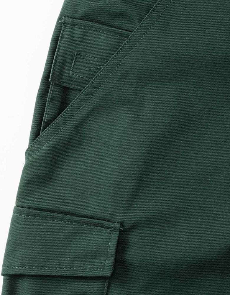 Arbeitshose Herren Kurz in Grün mit Cargotasche und elastischem Bund – ideal für Sommer und Handwerk