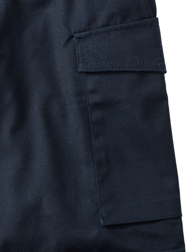 Arbeitshose Dunkelblau für Herren aus robustem Canvas mit Cargotaschen und Teflon-Beschichtung