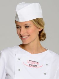 Schiffchen Mütze in Weiß für Küche und Service mit Klettverschluss