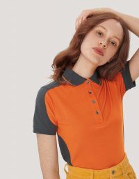 Damen Performance Poloshirt Contrast