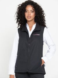 Arbeitsweste Damen ärmellos – taillierte, pflegeleichte Damenweste mit Reißverschluss für Beruf und Alltag