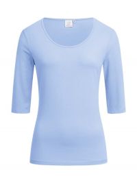 Halbarm Shirt Damen Hellblau