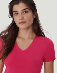 Damen V-Shirt Pink