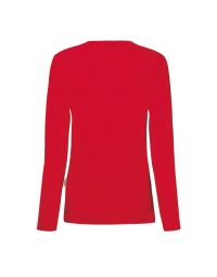 Damen Longsleeve Rot mit Rundhalsausschnitt, taillierter Schnitt