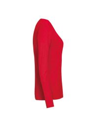 Damen Longsleeve Rot mit Rundhalsausschnitt, taillierter Schnitt