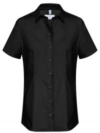 Kurzarm Hemdbluse Schwarz