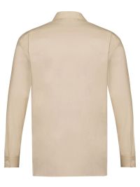 Herrenhemd Beige Langarm mit New-Kent-Kragen und Brusttasche, pflegeleicht und bürotauglich