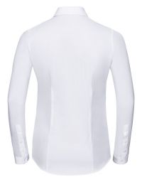 Weiße Bluse mit Fischgrätmuster