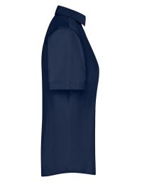 Damen Bluse dunkelblau kurzarm – taillierte Sommerbluse für Beruf & Alltag