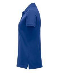 Blaues Poloshirt für Damen mit tailliertem Schnitt und geripptem Kragen
