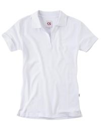 Weißes Poloshirt ohne Knöpfe