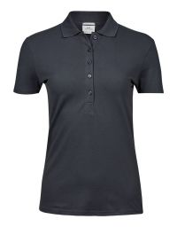 Stretch Poloshirt Damen Dunkelgrau