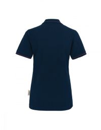 Damen Poloshirt Blau mit Kontrastfarben