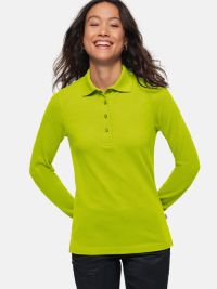 Langarm Poloshirt Damen Grün